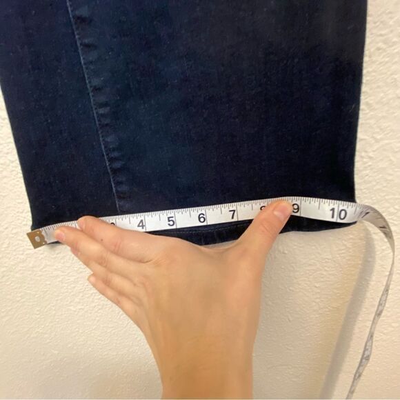 Banana Republic Dark Wash mid hi rise Bell Bottom flair leg denim jeans 25 LONG - Picture 10 of 12